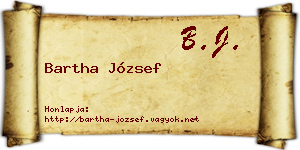 Bartha József névjegykártya